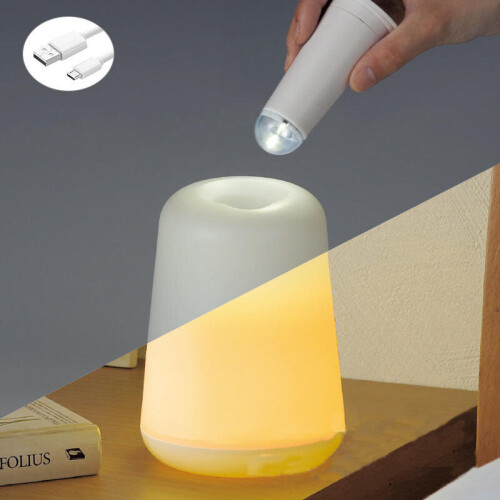 (Warm White) 1W USB Night Light Bedside Lantern Plastic 60LM Two Modes Camping Lamp Table Desk LED 2