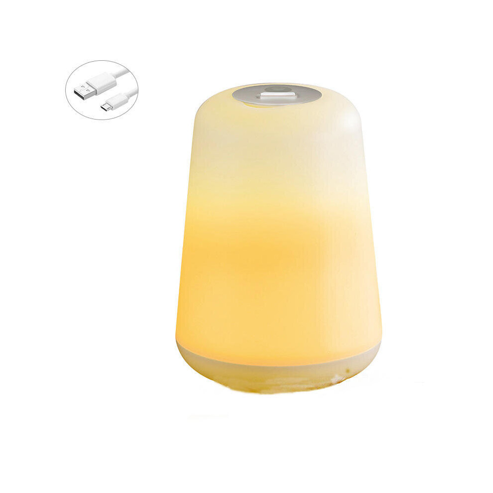 (Warm White) 1W USB Night Light Bedside Lantern Plastic 60LM Two Modes Camping Lamp Table Desk LED