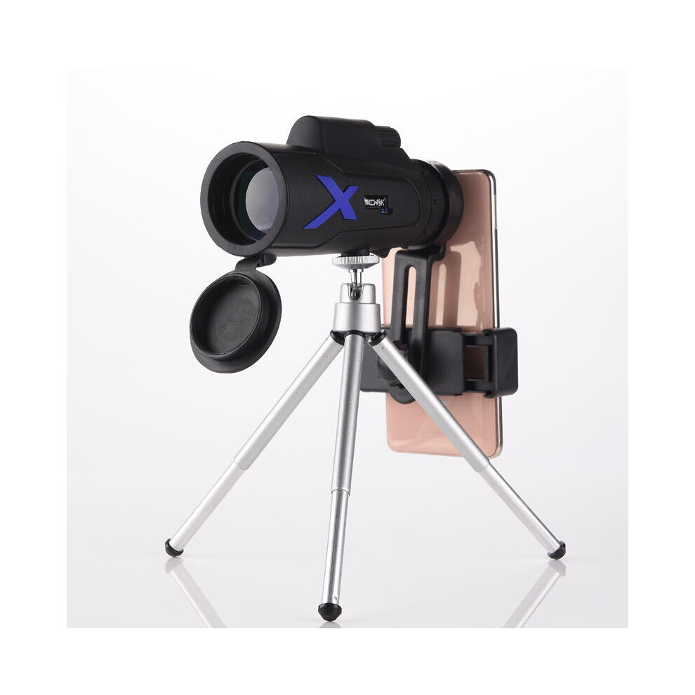 12X50 Waterproof Monocular Optical HD Lens Portable Telescope + Mobile Phone Clip + Telescopic bracket