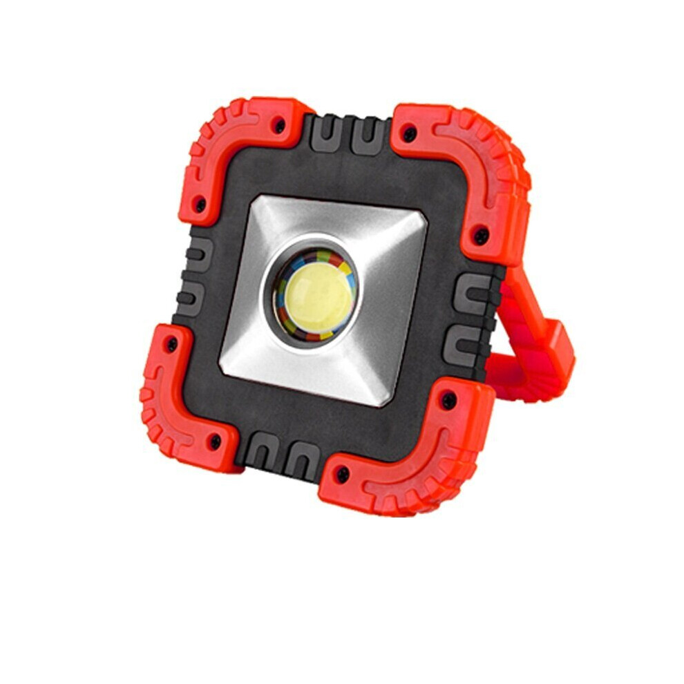 (Red) 20W LED COB Solar Work Light Waterproof USB Rechargeable Floodlight Spotlight Outdoor Camping Emergency Lantern