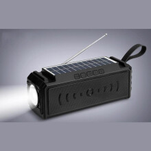 (Black) 1200MAH Outdoor Camping Light Multifunction 580G Solar Charging Wireless Bluetooth Speaker Card Radio With Antenna