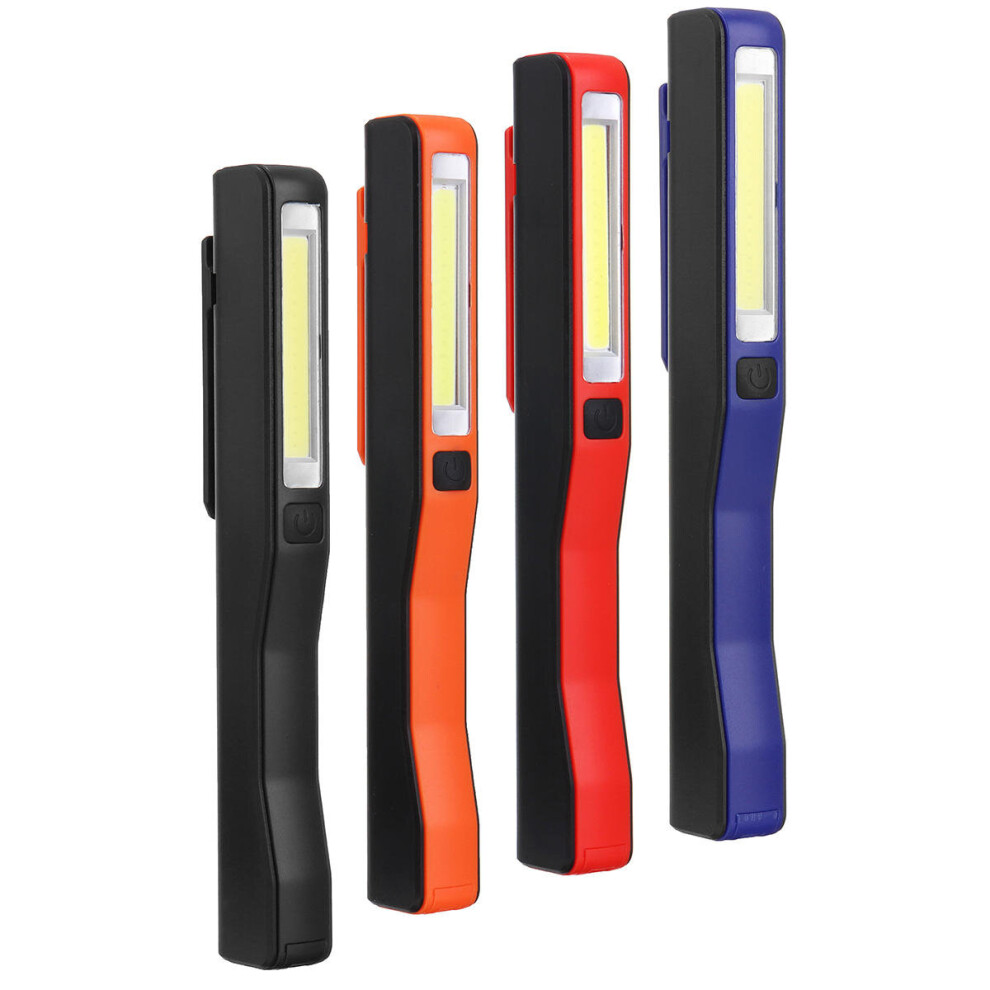 (Orange) 3W COB LED Work Light Outdoor Camping Emergency Magnetic Pen Lamp Night Flashlight