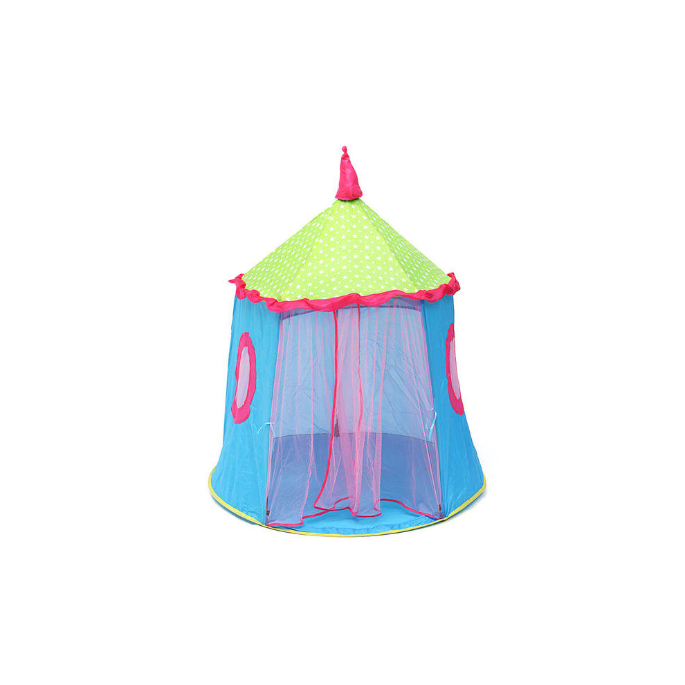 (Blue) 137 x 140CM Portable Princess Tent Indoor Outdoor Children Toy Mini Wigwam