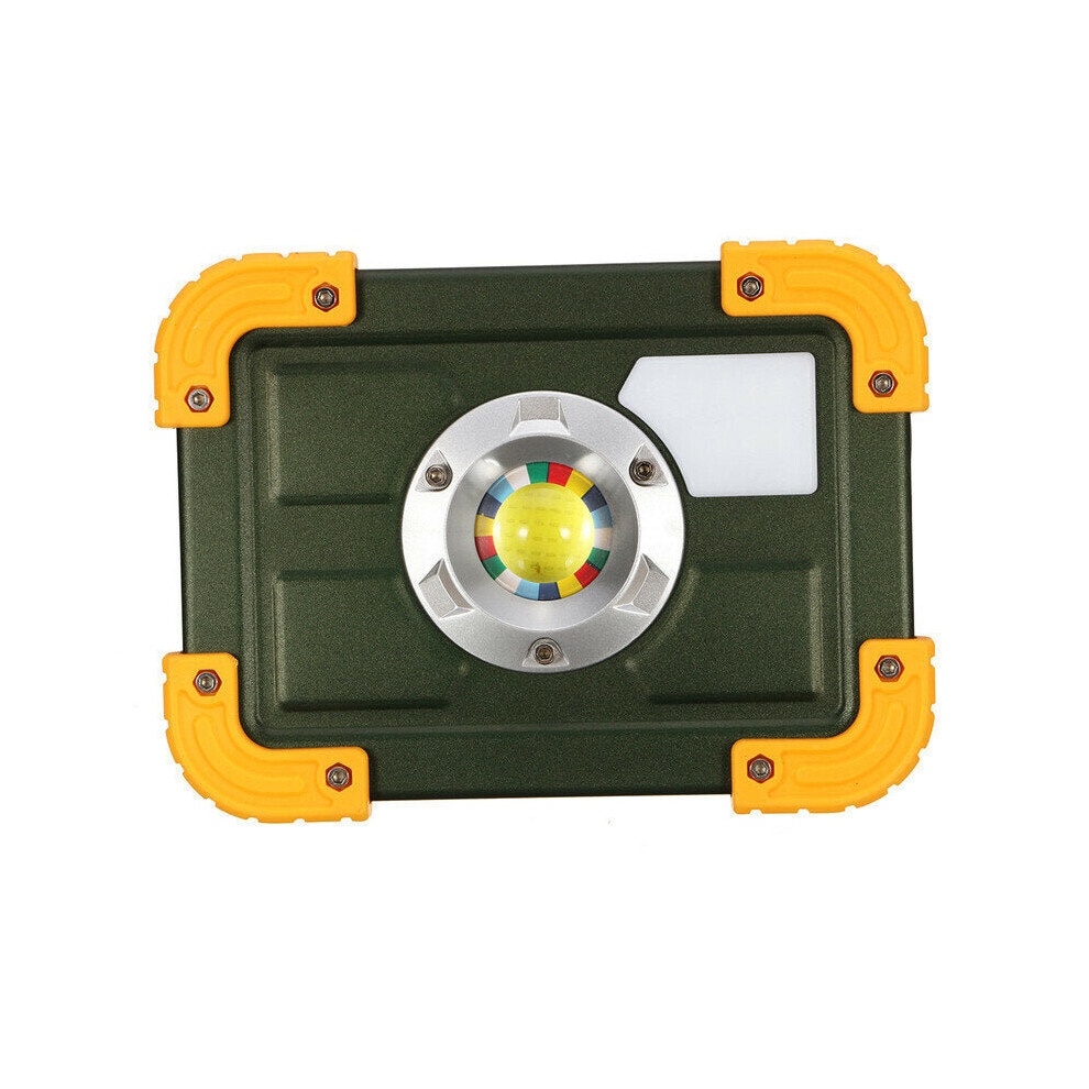 (Yellow) 30W COB 4 Mode LED Portable USB Rechargeable Flood Light Spot Hiking Camping Outdoor Work Lamp