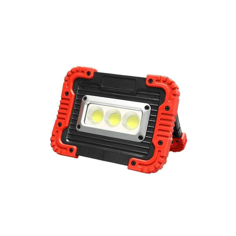 (Red) 30W COB Work Lamp 2 Modes Adjustable USB Rechargeable Camping Light Searchlight Power Bank