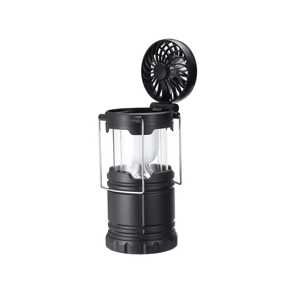 (White) 2 in 1 COB/Ball Bulb Camping Light Multifunction Camping Emergency Lantern With Fan Work Lights Night Light Tent Light For Outdoor Camping Fishing