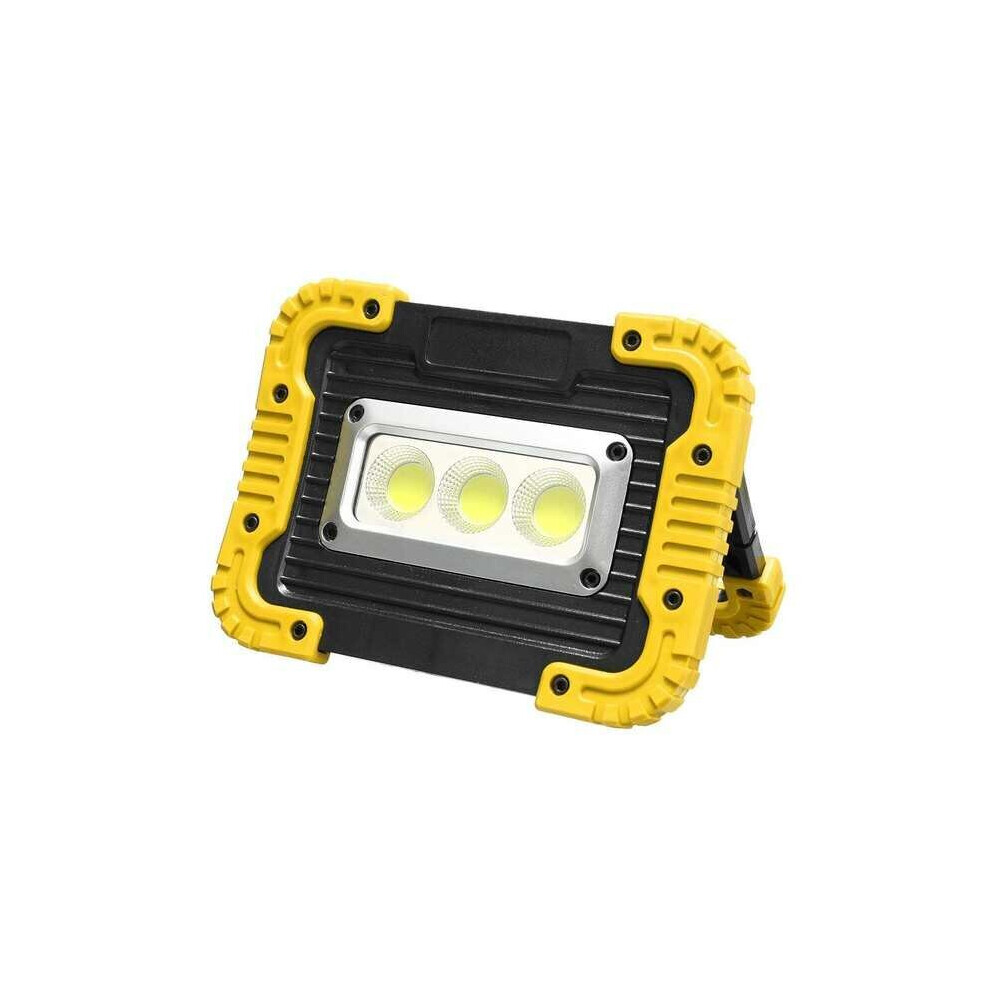 (Yellow) 30W COB Work Lamp 2 Modes Adjustable USB Rechargeable Camping Light Searchlight Power Bank