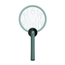 (Green) 2 In 1 1000mAh Electric Insect Repellent Racket USB Rechargeable Mosquito Dispeller Electric Fly Bug Wasp Bat