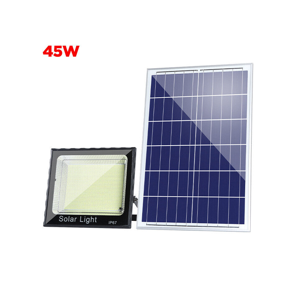 (45W) 25/45W Solar Flood Light 3 Modes Adjustable Sunlight Spotlights IP67 Werproof 355/641 LEDs Street Lamp with Control for Yard Garden Path Patio