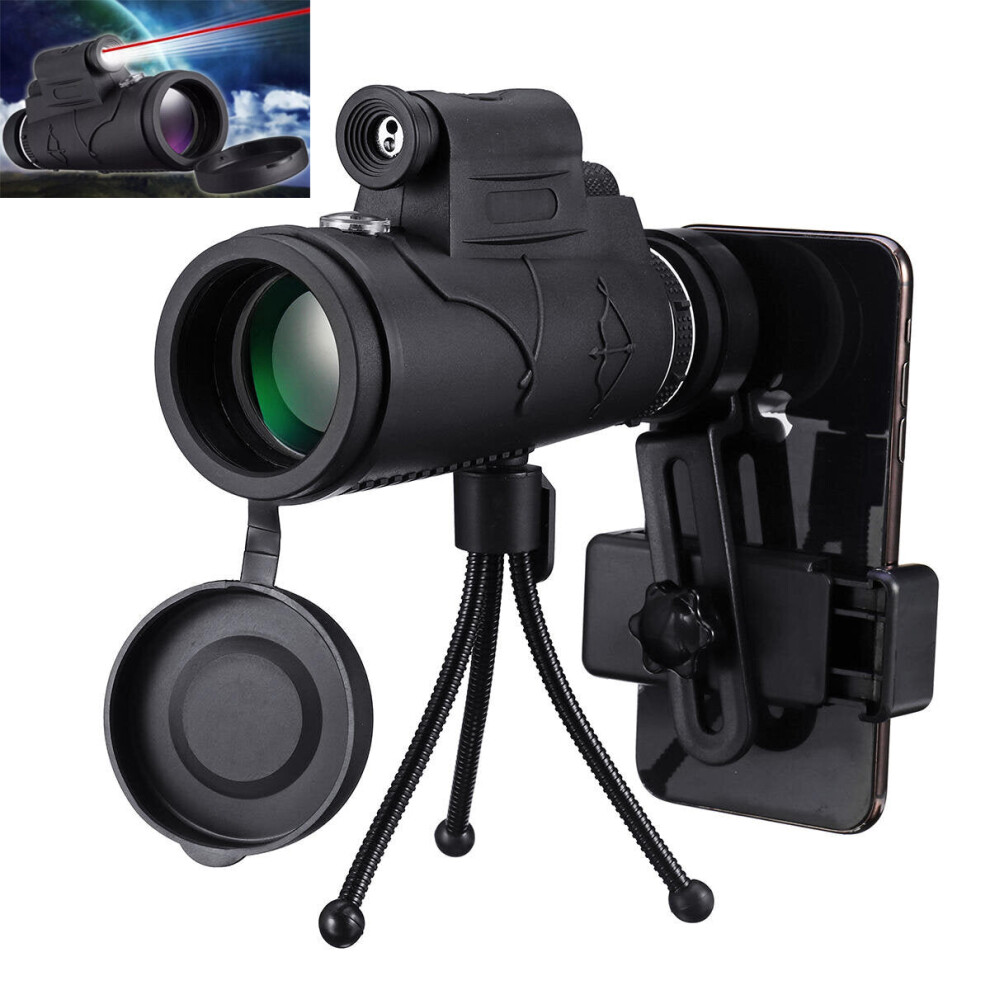 40x60 Monocular HD Optic BAK4 Low Night Vision Led Flashlight Telescope With Tripod Phone Holder