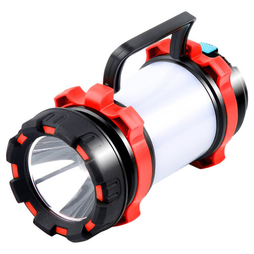 (Red) 3000mAh LED Camping Light 3 Modes Flashlight USB Rechargeable Outdoor Emergency Lamp