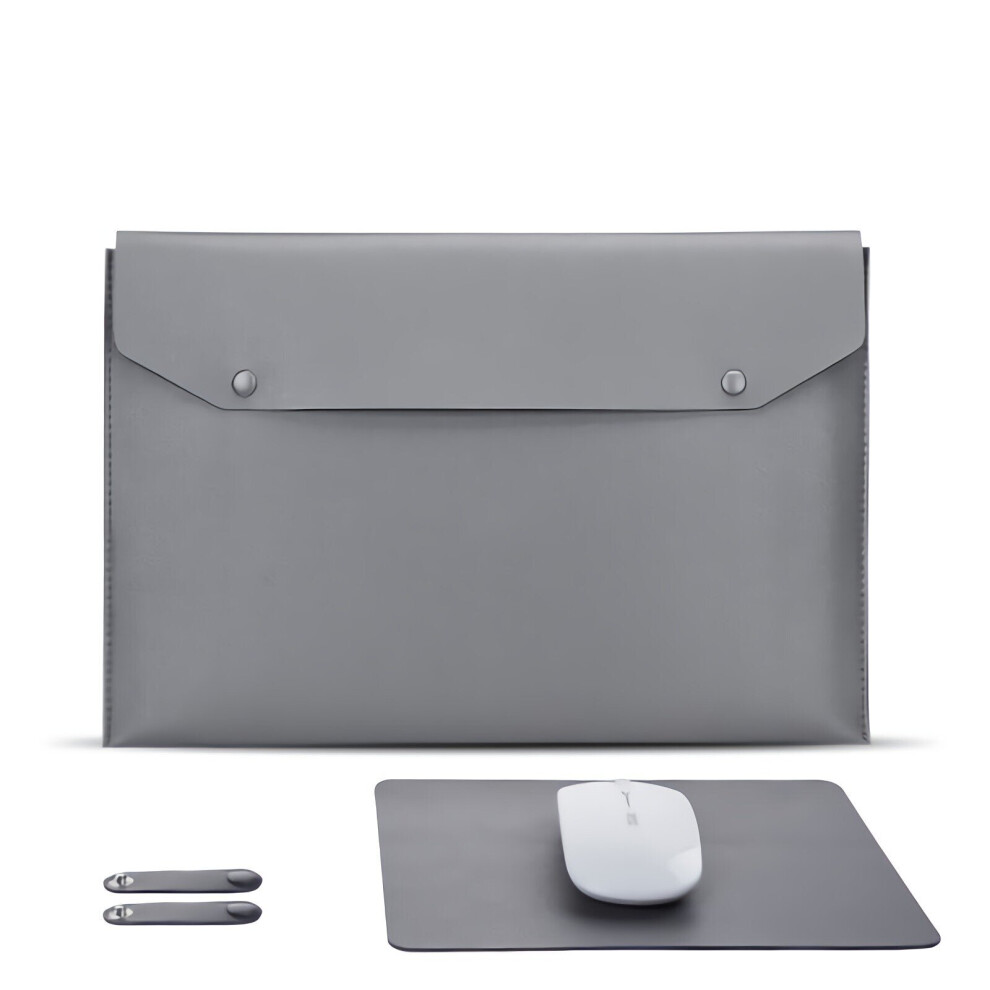 (Dark Grey, 13 Inch) 13/14/15 inch Laptop Breifcase Leather Waterproof Tablet Case Laptop Bag Notebook Laptop Sleeves Light Weight For Macbook Pro