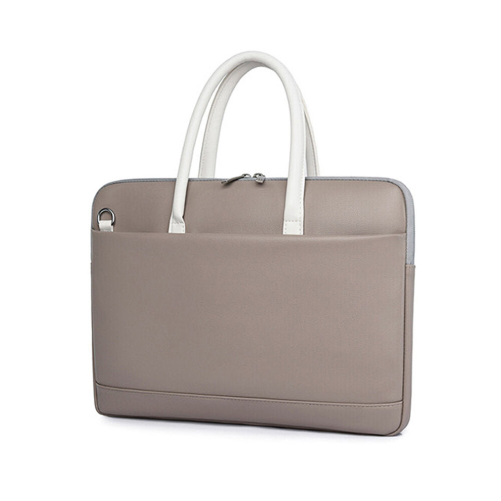 (Gray) 13.3 14 15.6 Inches Laptop Bag Briefcase Portable Pu Leather Laptop Case Casual Business Handbag For Men And Women Gray 6112212991244