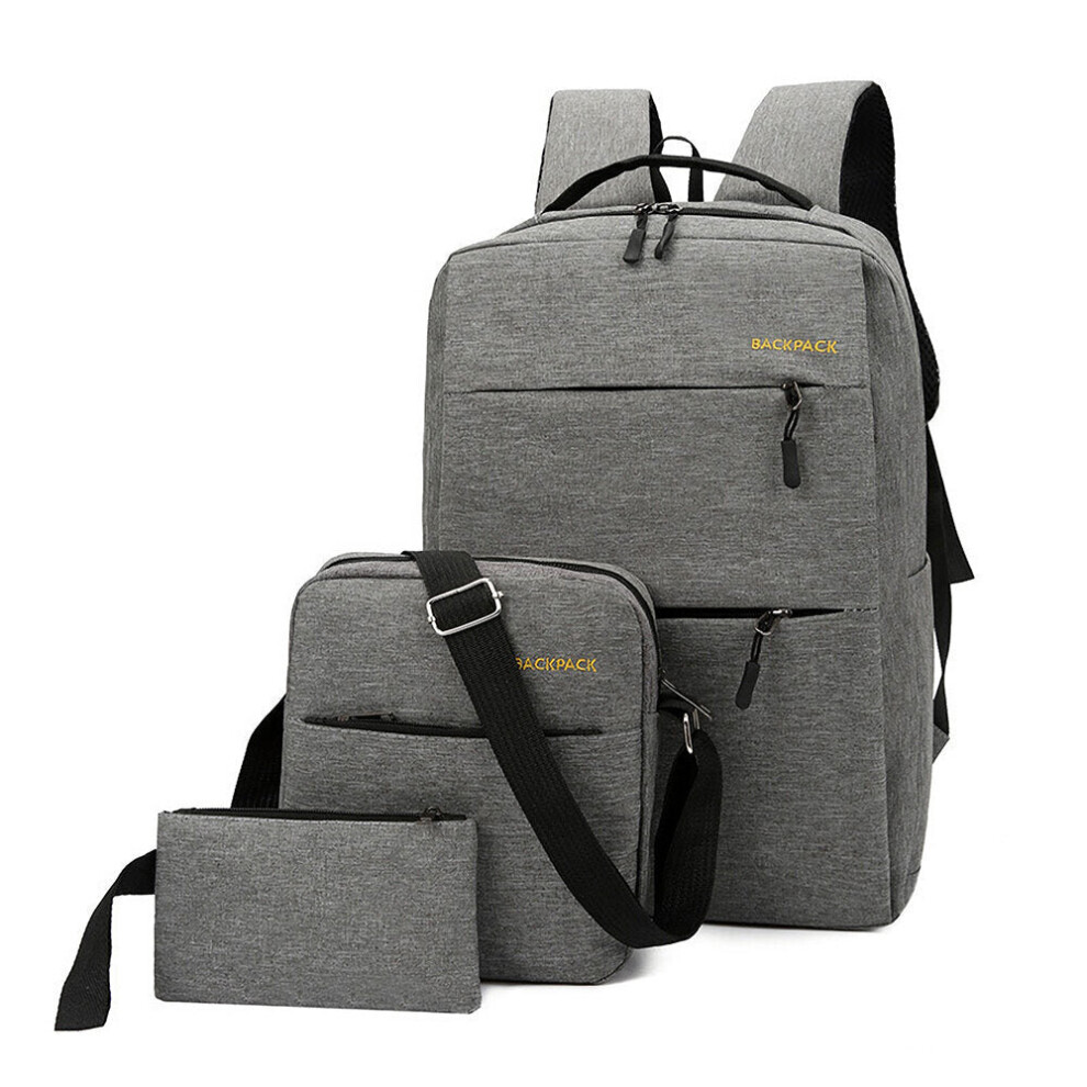 (Gray) 3 in 1 Laptop Bag for 15.6 Inch with USB Charging Computer Backpack Casual Travel Business Shoulder Bag Schoolbag