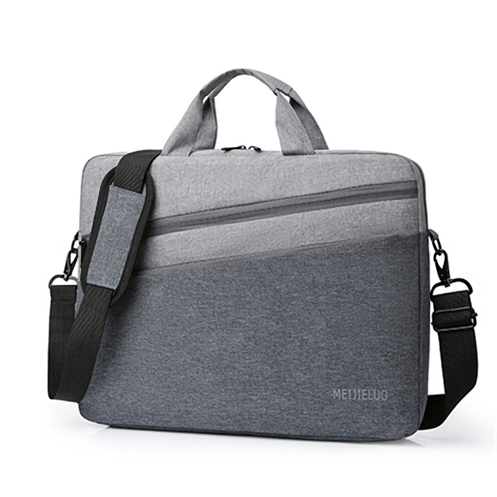 (Grey) 15.6inch Computer Laptop Bag Briefcase Large Travel Handbag Waterproof Shoulder Bag Fashion Notebook Bag