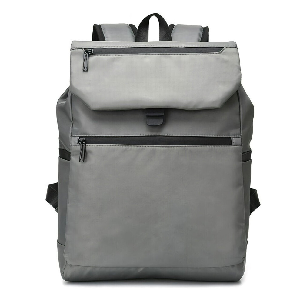 (Grey) 15 inch Laptop Backpack Waterproof Nylon Travel School Bagpack For Laptop Tablet Books