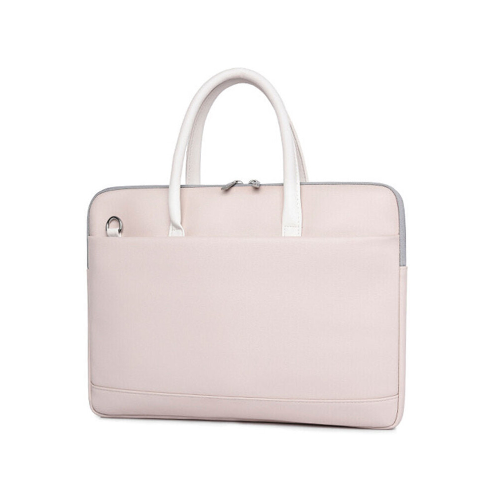 (Beige) 13.3 14 15.6 Inches Laptop Bag Briefcase Portable Pu Leather Laptop Case Casual Business Handbag For Men And Women Beige 6112212991282