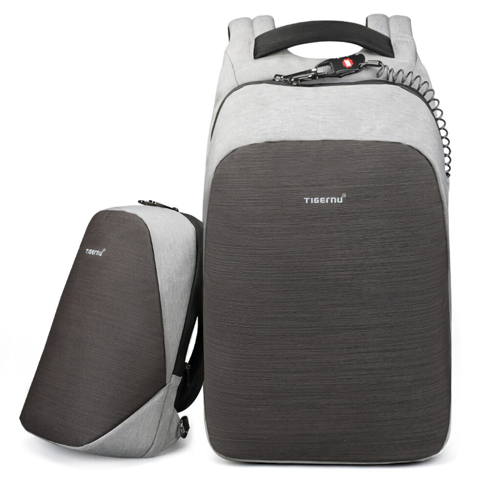 (Dark Grey) 15.6 inch Laptop Bag with USB Charging Port School Leisure Waterproof Anti-theft Notebook Tablet