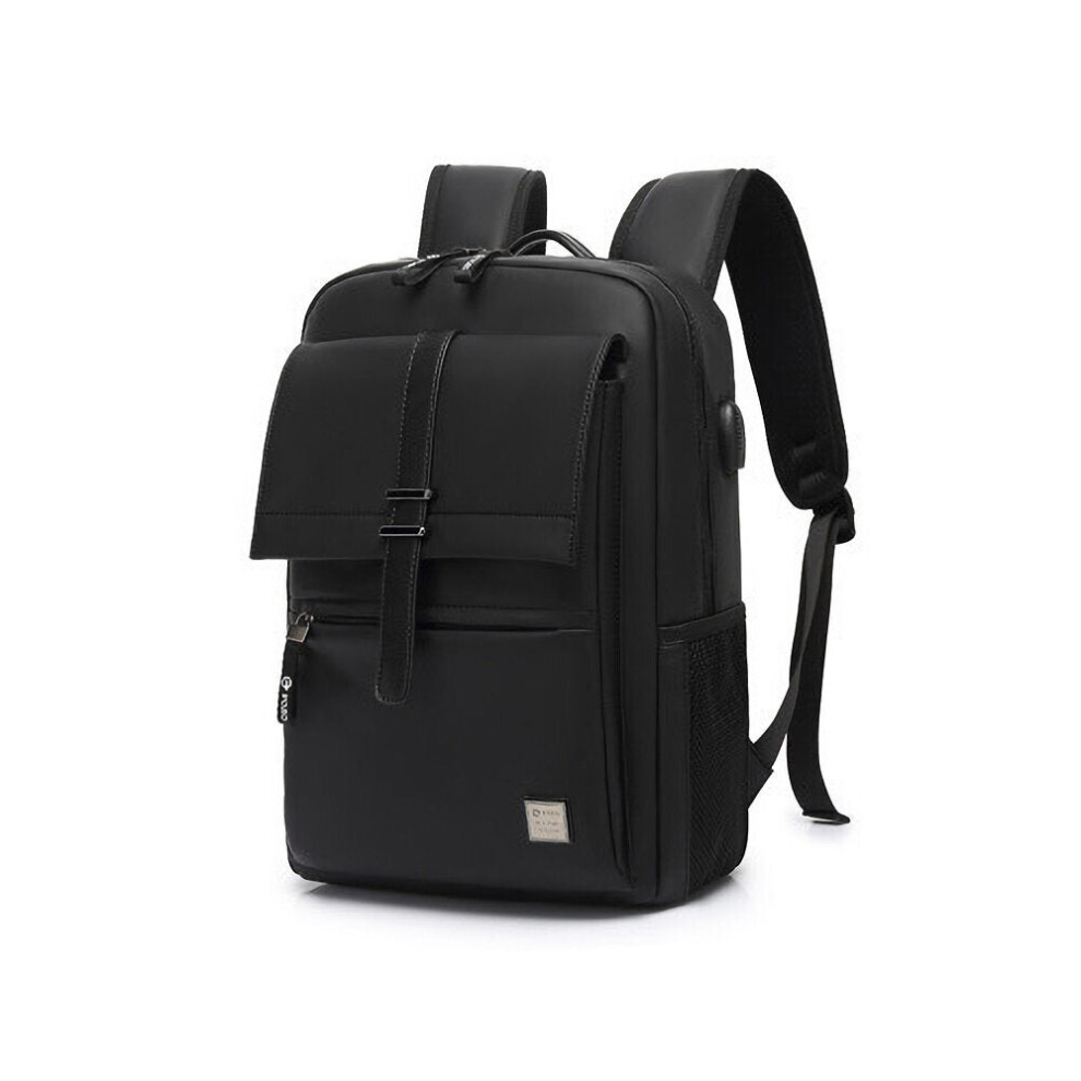 (Black) 15.6 Inch Large Capacity Backpack Outdoor Waterproof Business Laptop Bag