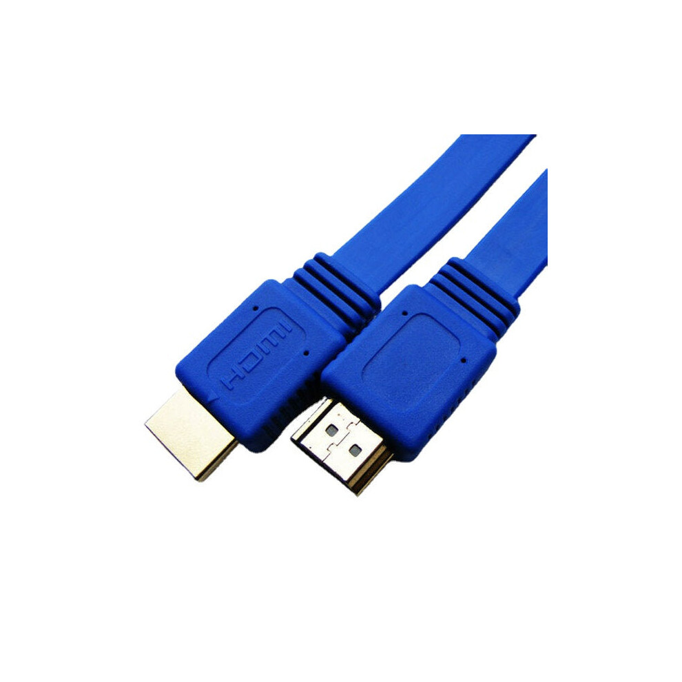 (Blue) 3M 14 Pin Flat High Definition Multimedia Interface Cable Type A To Type A Support 1080P 3D Hdtv Blue 6112212783351