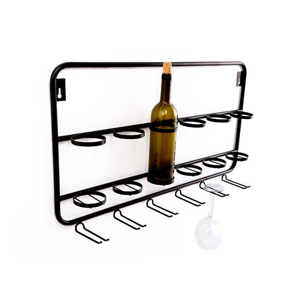 Homescapes Black Iron Wine Bottle Rack