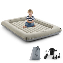 Inflatable Toddler Travel Bed Portable Kids Bed w/ 2 Sides Mattress