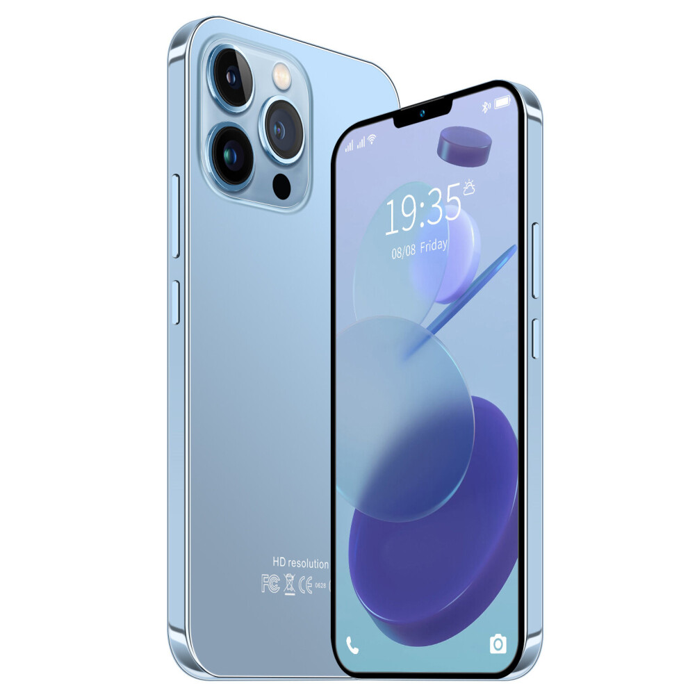 (Blue, 6Gb+128Gb) Unlocked i13 Pro Max Smartphone 