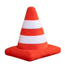 (45cm-Cone) Traffic Safety Barricade Plush Toy Sleeping Cushion Kindergarten Teaching Aids Pillow Dolls