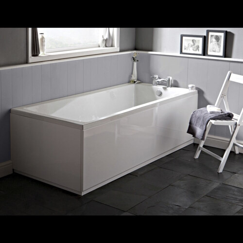 Nuie Linton 1400mm White Square Ended Bath Acrylic