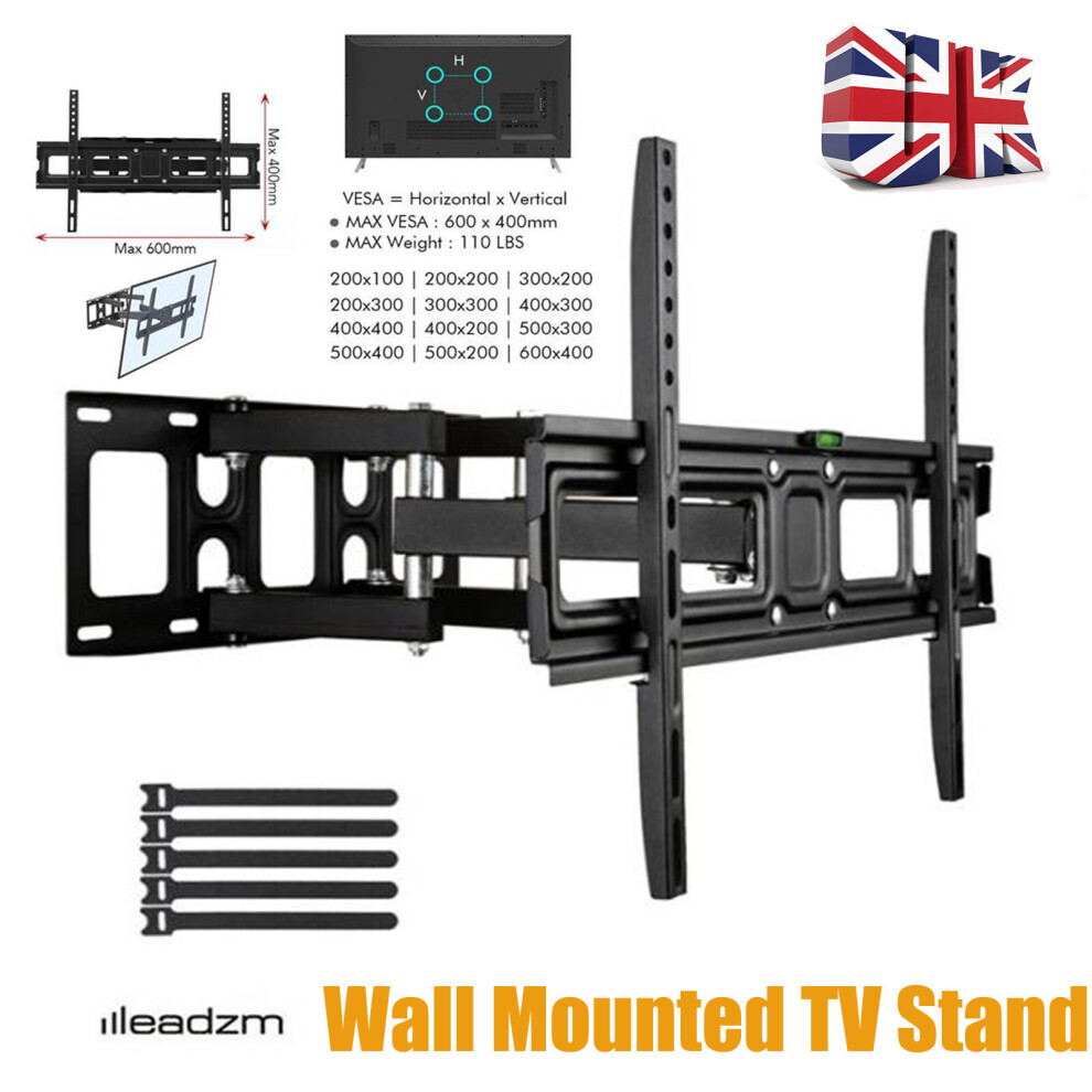 TV Wall Bracket Display Mount Double Pendulum Large Base for 32-70 IN