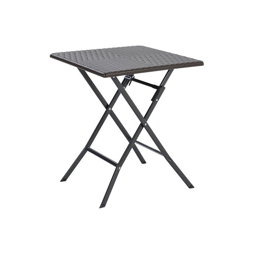 Living And Home (Black) Square Rattan Folding Outdoor Bistro Table