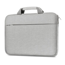 (Grey, 15.6 inch) 14/15.6 inch Laptop Sleeve Bag with Handle Water-Resistant Laptop Case Portable Notebook Protective Bag Briefcase with Pocket for Macbook/DELL/HP