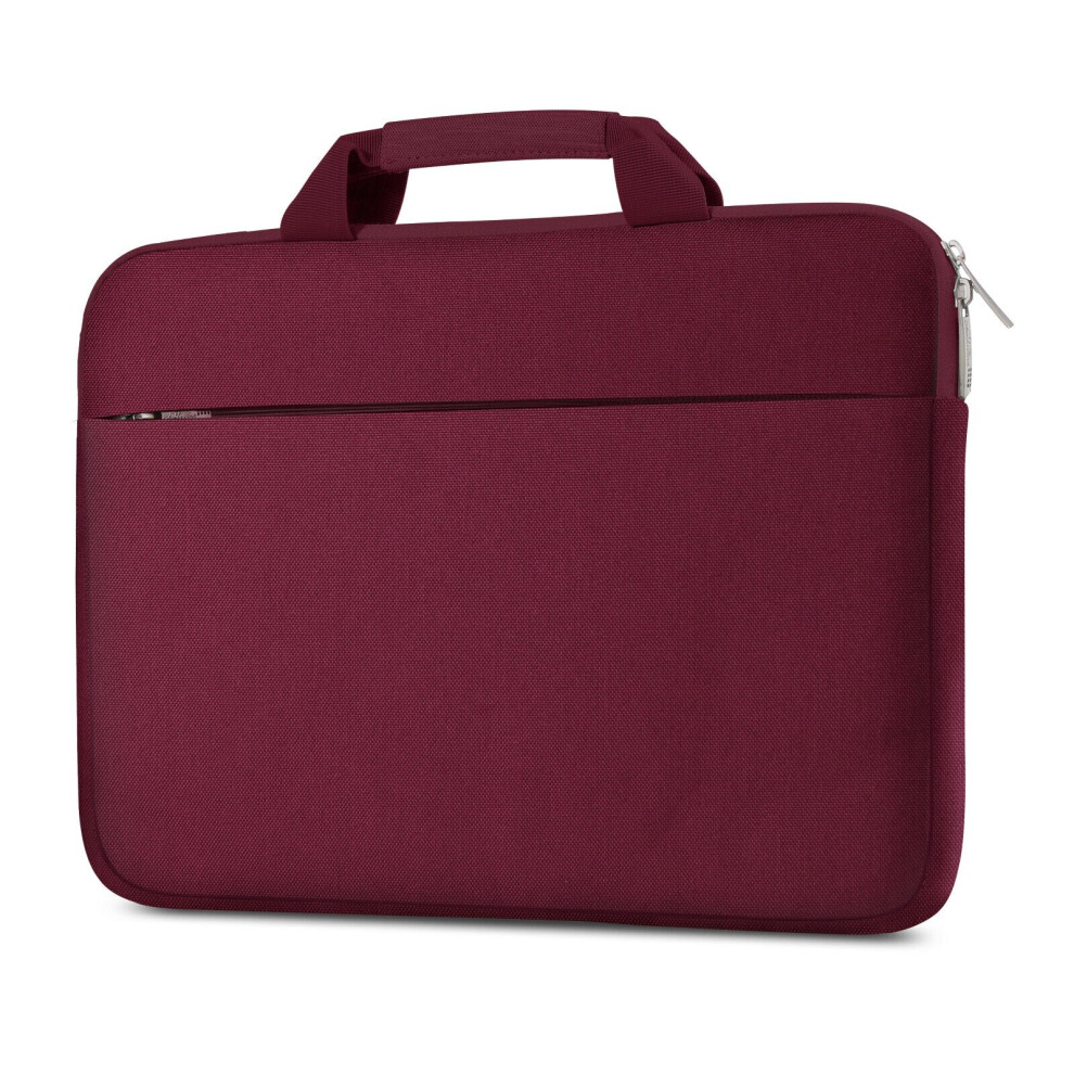 (Wine Red, 14 inch) 14/15.6 inch Laptop Sleeve Bag with Handle Water-Resistant Laptop Case Portable Notebook Protective Bag Briefcase with Pocket for