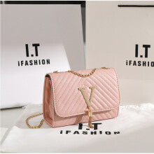 (Pink A) Womens Quilted Chain Strap Cross body Bag Ladies Party Shoulder Handbag UK