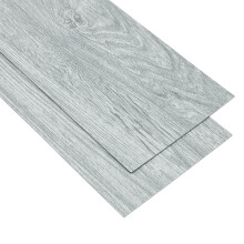 (#1) 36Pcs Grey White Brown Color Series Self Adhesive PVC Flooring