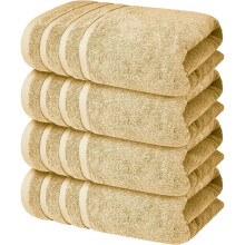 (Latte) 4 x Large Jumbo Bath Sheet Towel Set (75 x 150 cm-500GSM) Pure Cotton XL Bath Sheet Towels