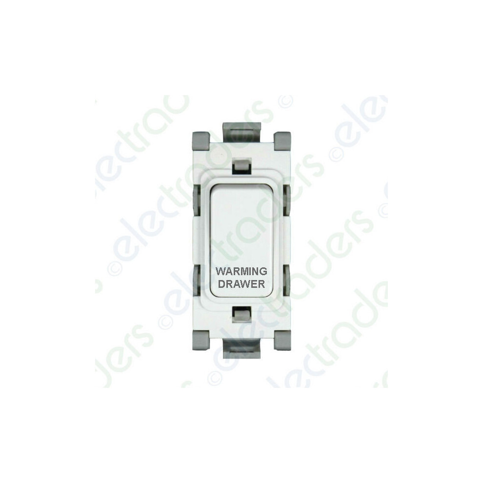 Deta G3566 Grid Switch 20 Amp Double Pole Marked 'Warming Drawer" (White) 5016211218962