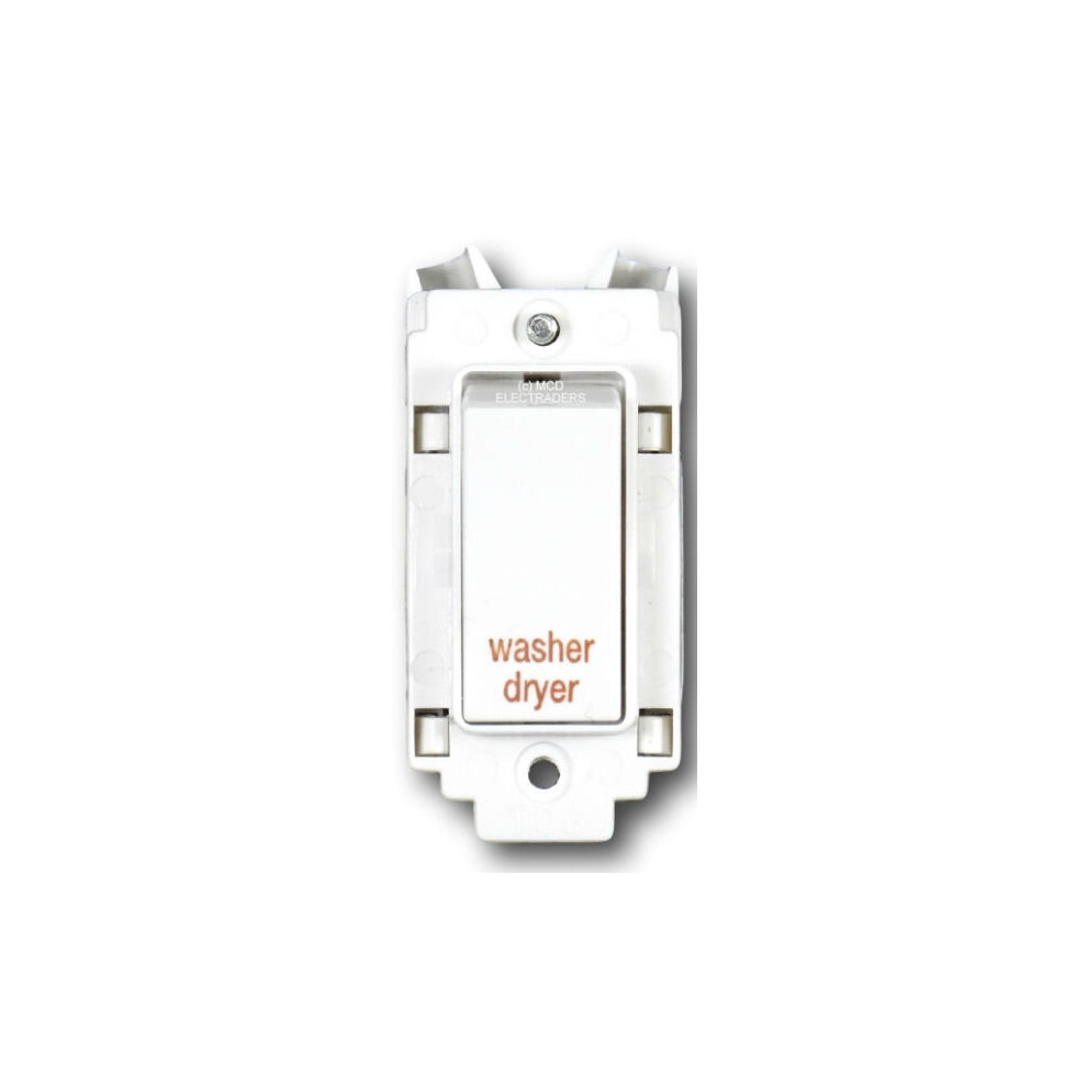 Crabtree 4460/WDR Grid Switch 20a DP marked "washer dryer