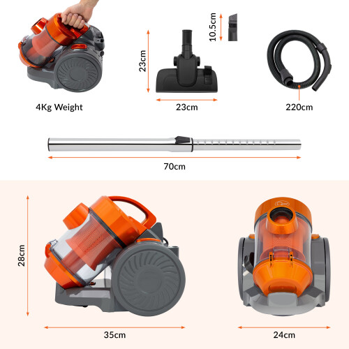 Quest Quest 44889 Compact Bagless Cyclonic Vacuum / Multi-Surface, Nozzle Included 1