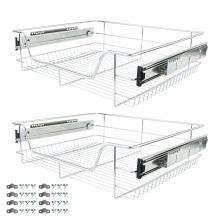 AREBOS Sliding drawer for kitchen cabinets and fitted cupboards - additional storage - 2x 60cm