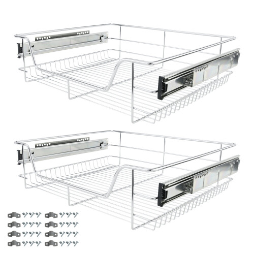 AREBOS AREBOS Sliding drawer for kitchen cabinets and fitted cupboards - additional storage - 2x 60cm