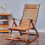 Living And Home Brown Bamboo Rocking Chair Foldable Recliner 3