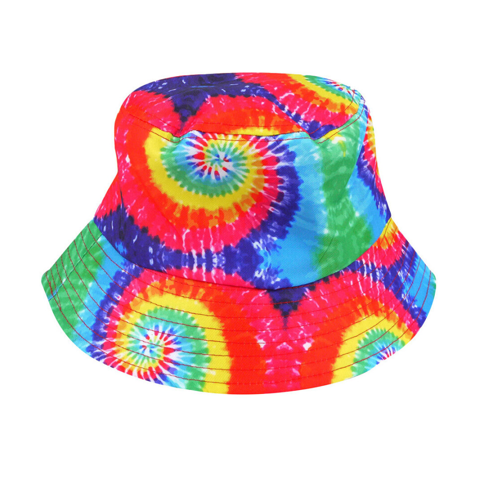 Unisex Festival Pride Reversable Rainbow Tie Dye Bucket Hat Summer