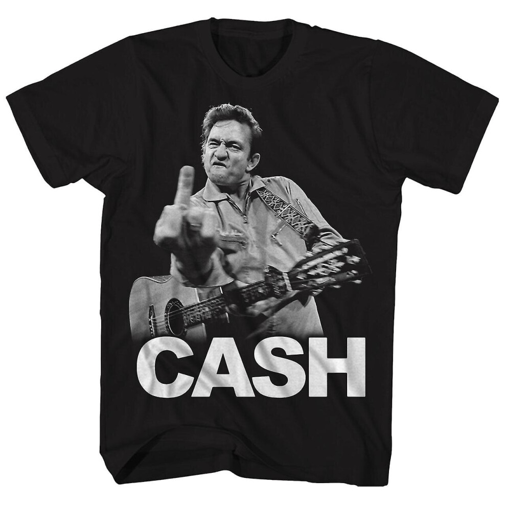 (XL) Johnny Cash T Shirt Middle Finger Johnny Cash T-Shirt