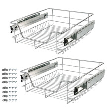 AREBOS Sliding drawer for kitchen cabinets and fitted cupboards | additional storage | 2x 50cm