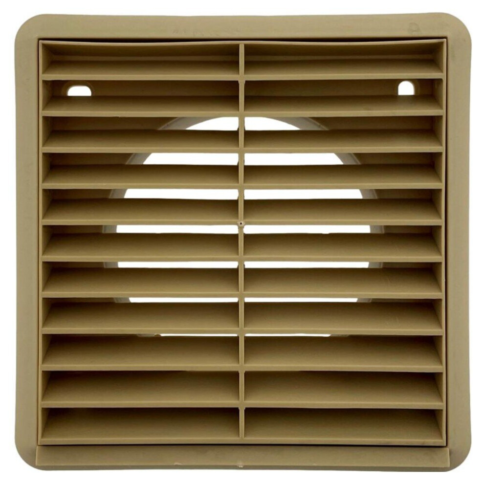 Vortice 46068 Fixed Grille with Fly Screen 100mm / 4 Inch (Beige)