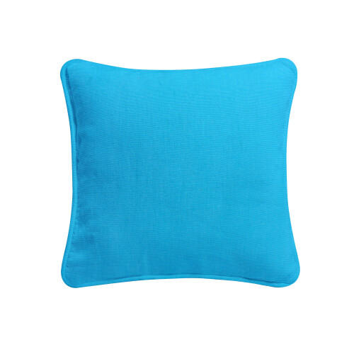 (Aqua Blue, 18x18) Colorful Plain Dyed Cushion Cover 100% Cotton Home Sofa Décor Size 16