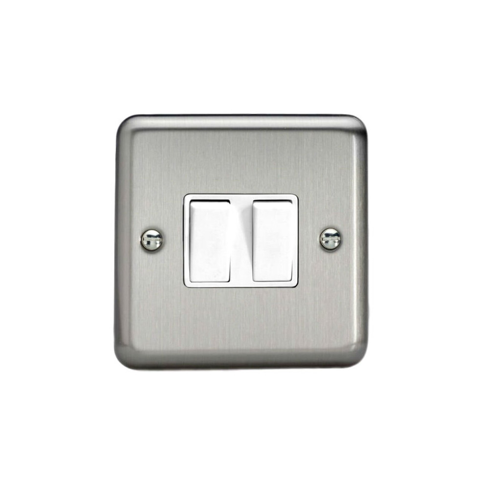 Varilight Xs77w 2 Gang, 10Amp Intermediate Switch (White Inserts) 5021575831184