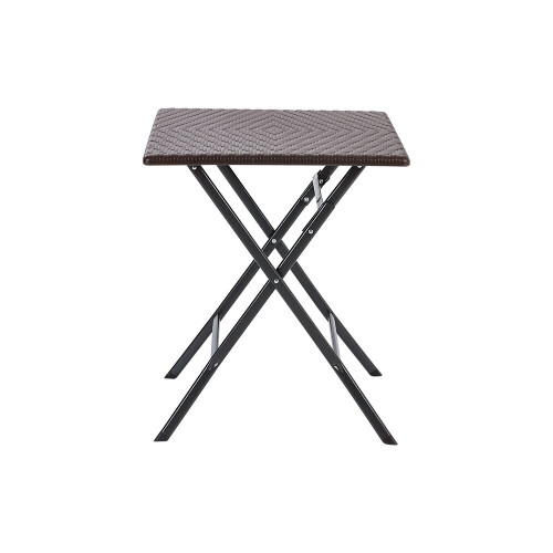 Living And Home (Brown) Square Rattan Folding Outdoor Bistro Table 2