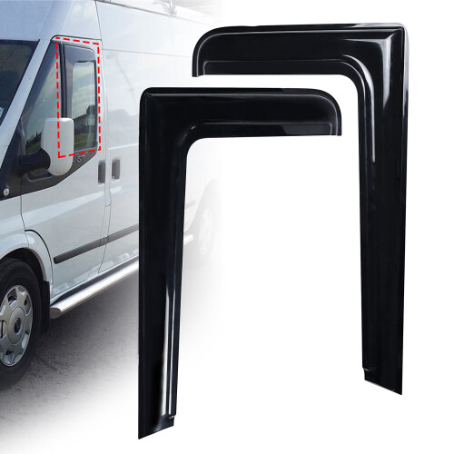 Front Wind Rain Guard Deflectors Black For Ford Transit MK6 MK7 00-14
